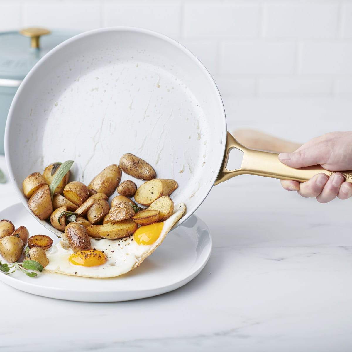 Padova<br> Frying Pan, Smokey Sky Blue - 24cm - Image 2