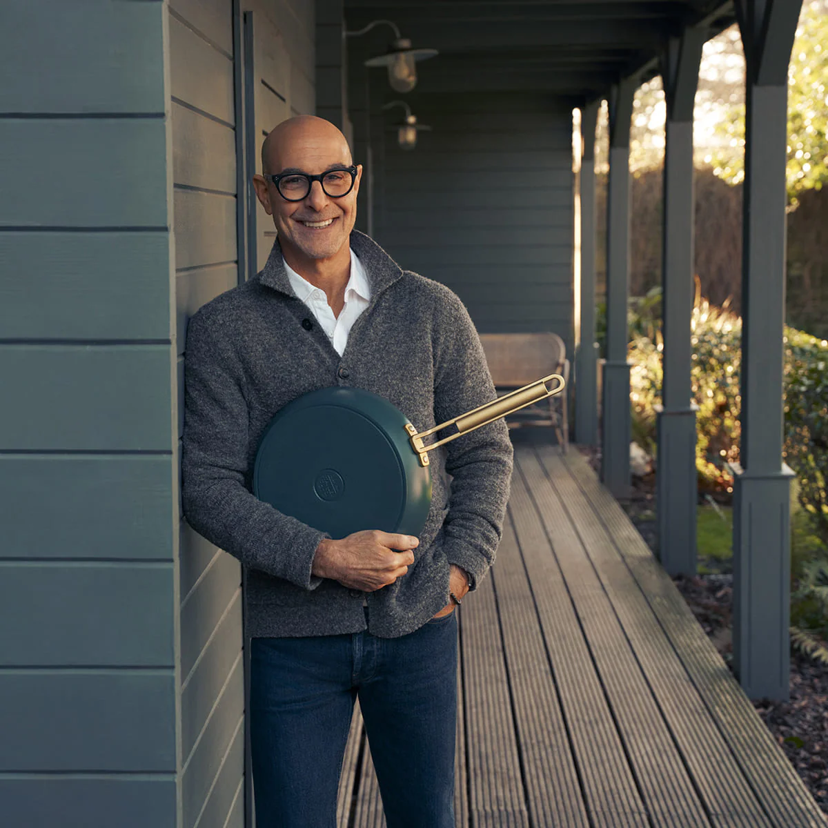 Stanley Tucci™<br> Ceramic Non-Stick 30CM Frypan with Lid | Venetian Teal - Image 5