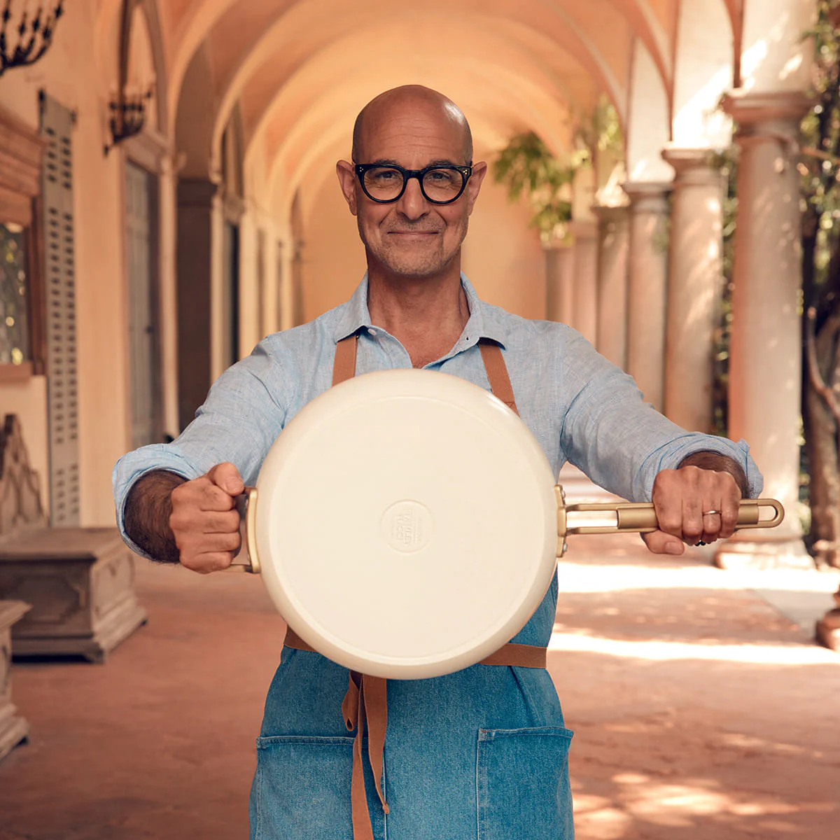 Stanley Tucci™<br> Ceramic Non-Stick 30CM Frypan with Lid | Carrara White - Image 8