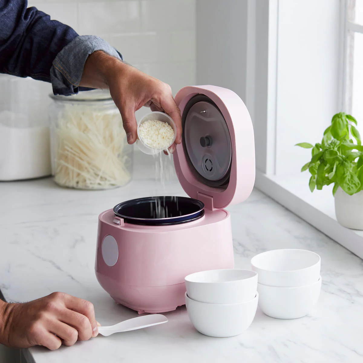 GreenLife <br>Go Grains Rice and Grains Cooker, Pink - Image 3