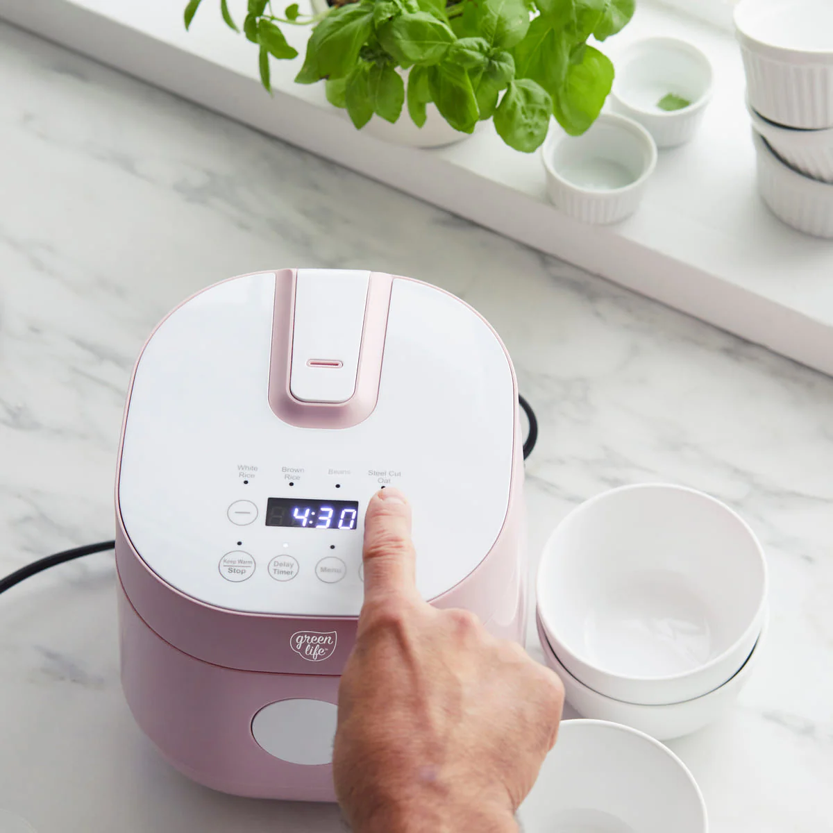GreenLife <br>Go Grains Rice and Grains Cooker, Pink - Image 9