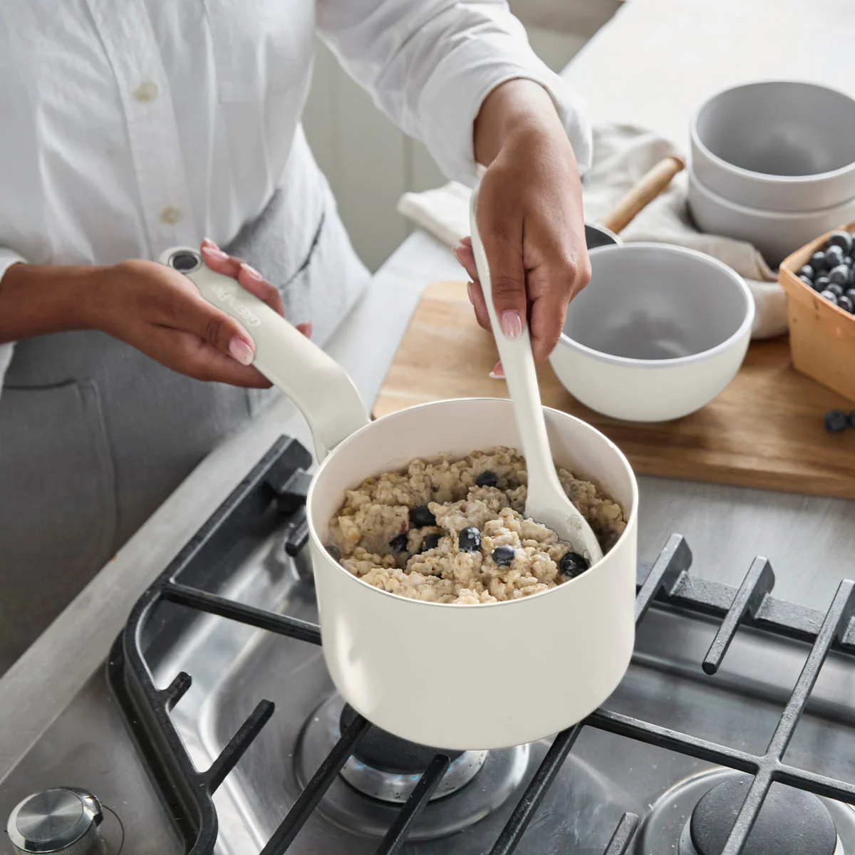Rio Advanced<br> 10 Pcs Cookware Set, Cream White - Image 6