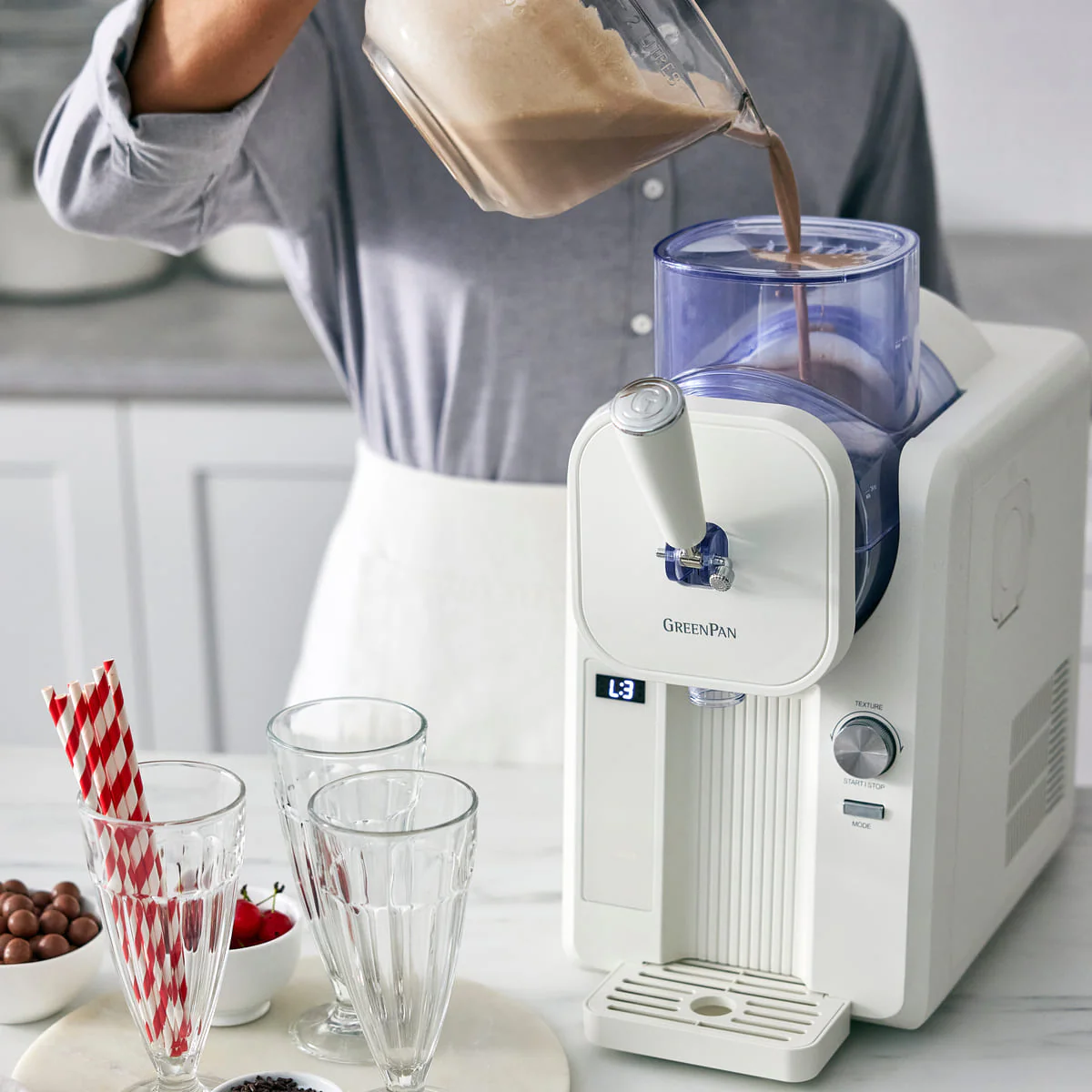 GreenPan Frost<br> Ice Cream & Frozen Drink Maker, Cloud Cream - Image 3