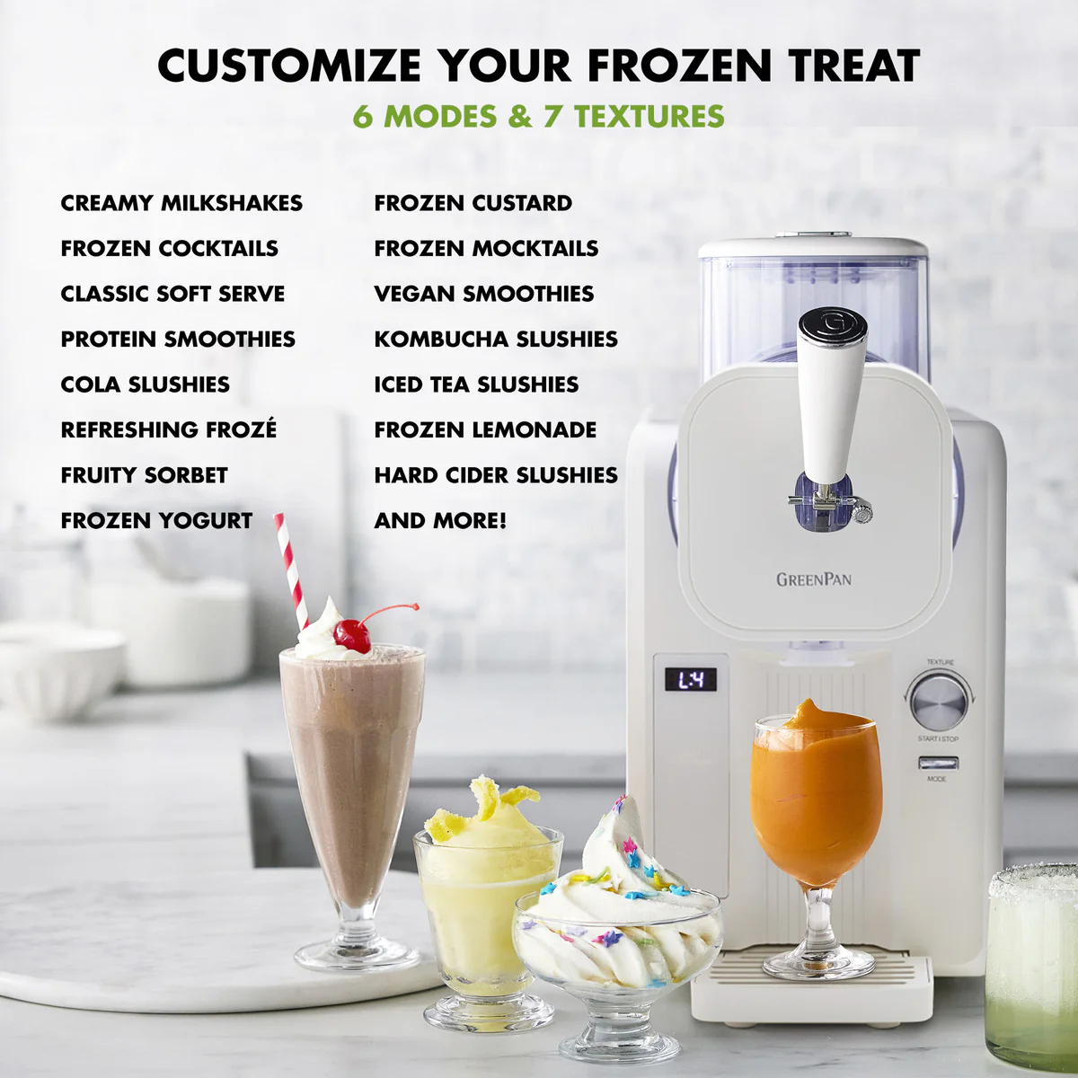 GreenPan Frost<br> Ice Cream & Frozen Drink Maker, Cloud Cream - Image 8